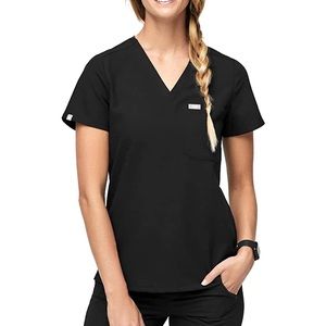 Figs black Catarina scrub top